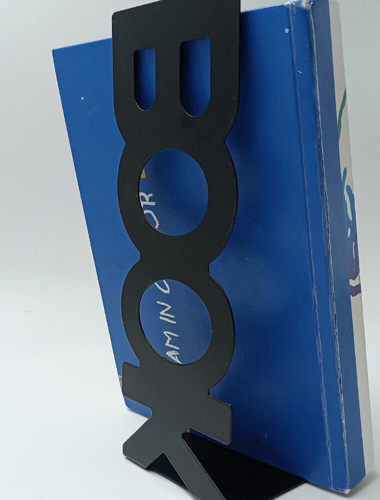 mauros metallikos vivliostatis book stand gia vivlia
