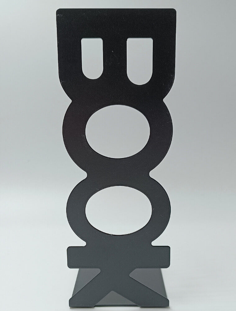 mauros metallikos vivliostatis book stand gia vivlia