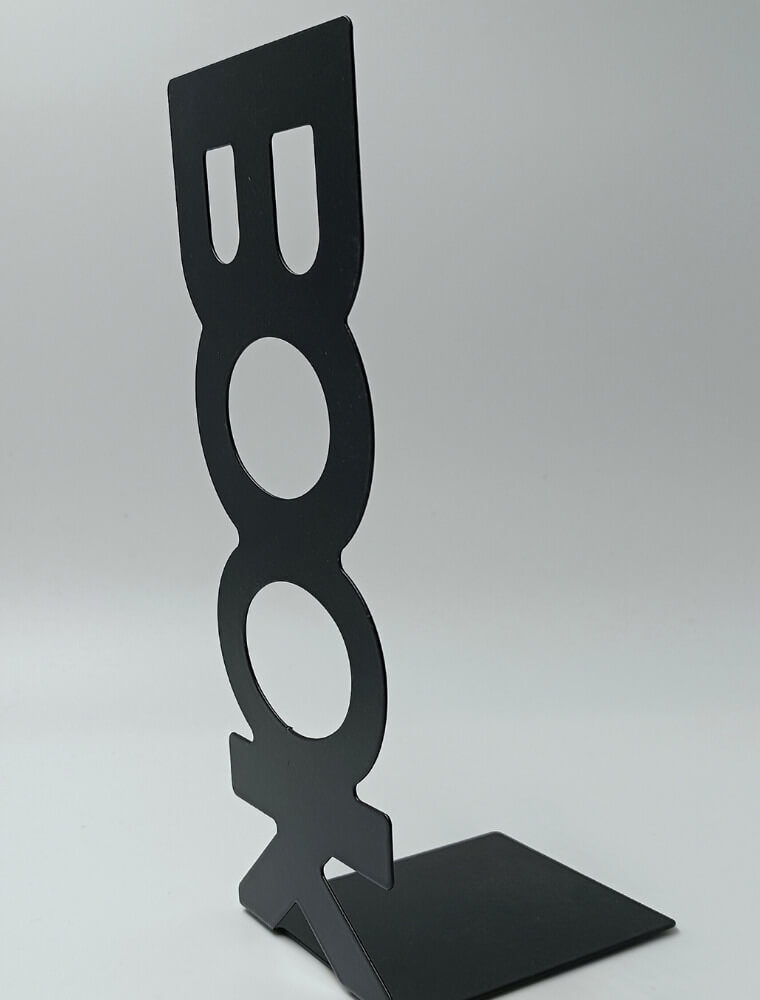 mauros metallikos vivliostatis book stand gia vivlia
